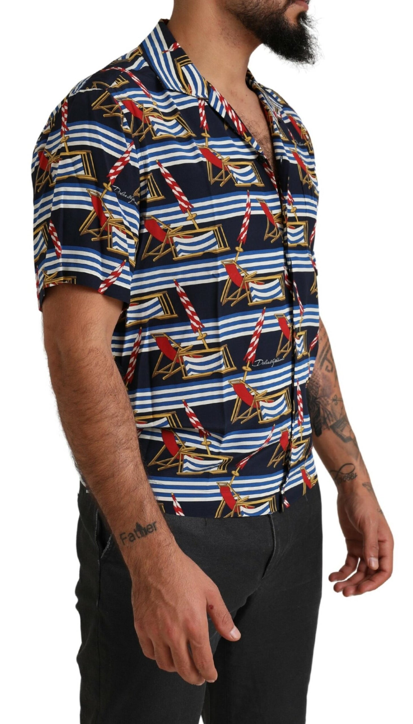 Dolce &amp; Gabbana Flerfärgad Strandstol Kortärmad Skjorta