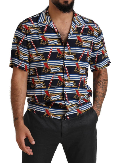 Dolce &amp; Gabbana Flerfärgad Strandstol Kortärmad Skjorta