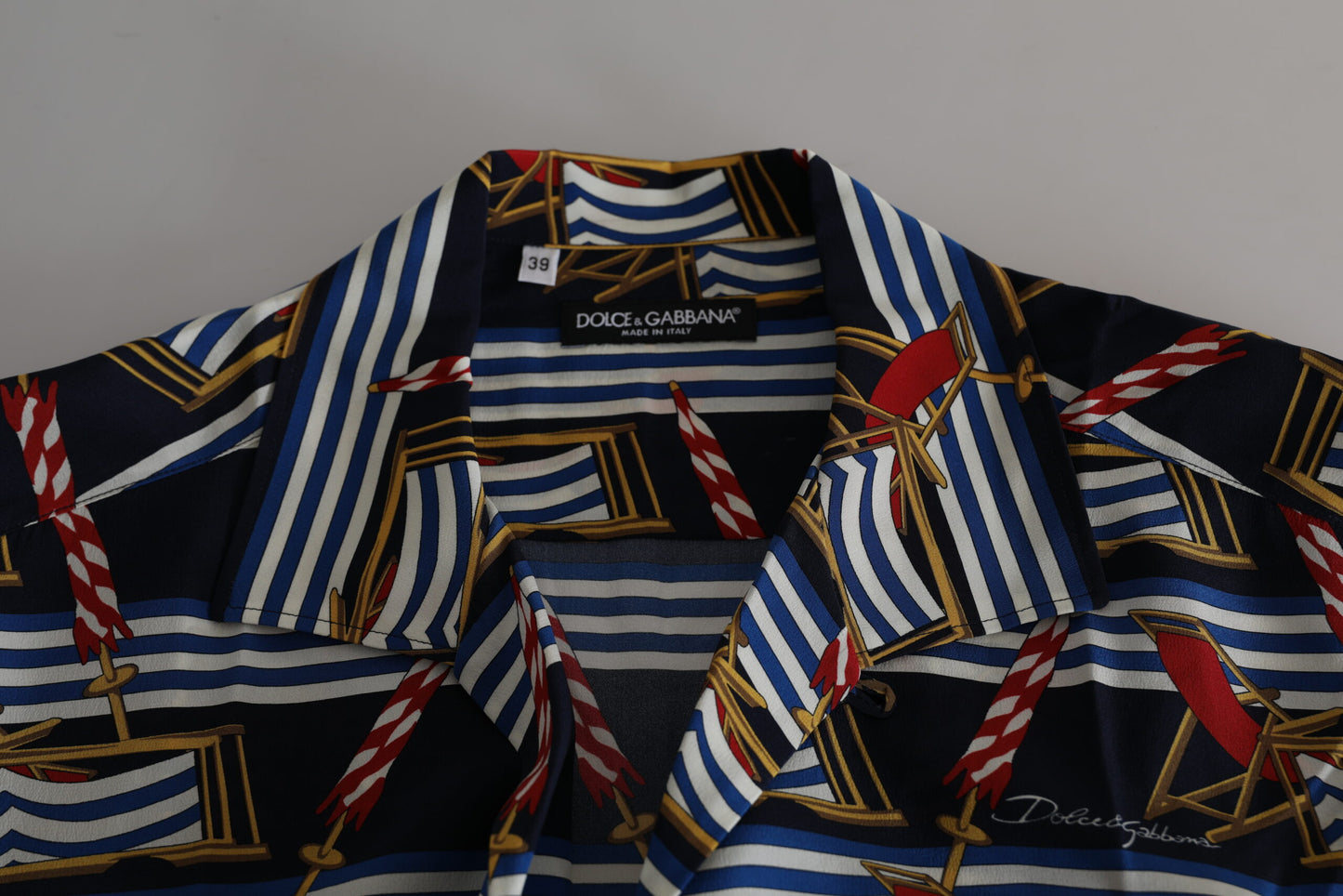 Dolce &amp; Gabbana Flerfärgad Strandstol Kortärmad Skjorta