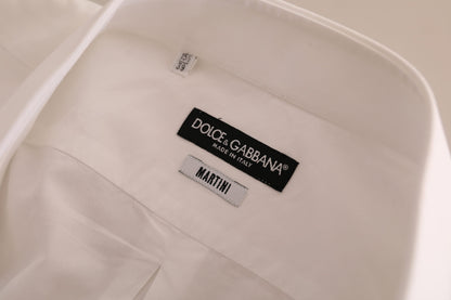 Dolce &amp; Gabbana Vit MARTINI Bomullsskjorta med formell klänning