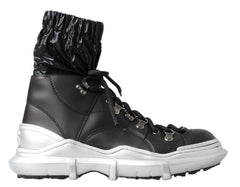 Dolce & Gabbana Black Nylon Galileo High Top Sneakers Shoes
