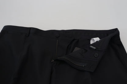 Dolce &amp; Gabbana Svart Klänning Ull Siden Byxor Byxor