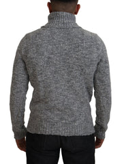 Dolce & Gabbana Gray Wool Knit Turtleneck Pullover Sweater