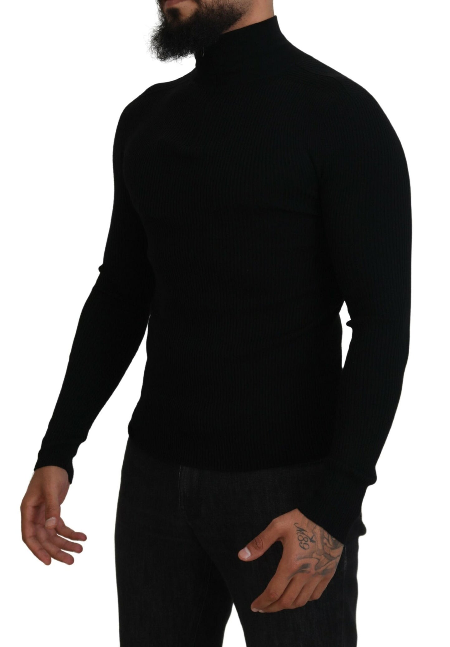 Dolce &amp; Gabbana Svart Halv Dragkedja Polotröja