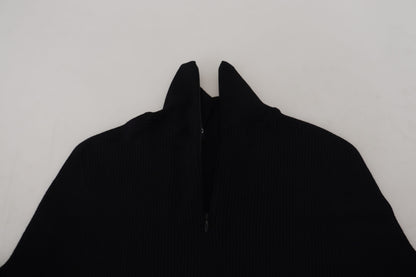 Dolce &amp; Gabbana Svart Halv Dragkedja Polotröja