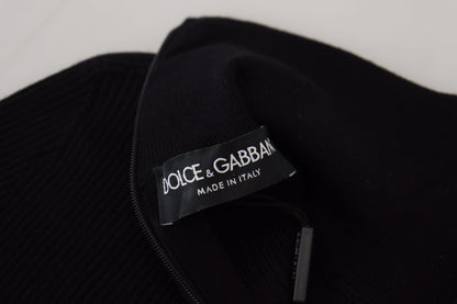 Dolce &amp; Gabbana Svart Halv Dragkedja Polotröja
