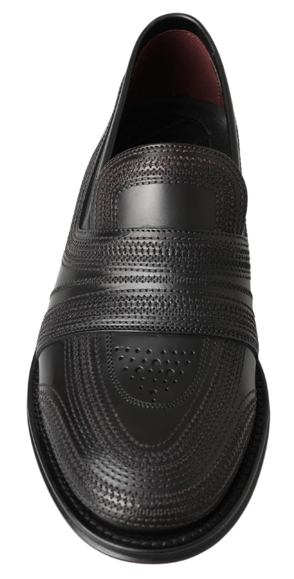 Svarta läderloafers med sömmar