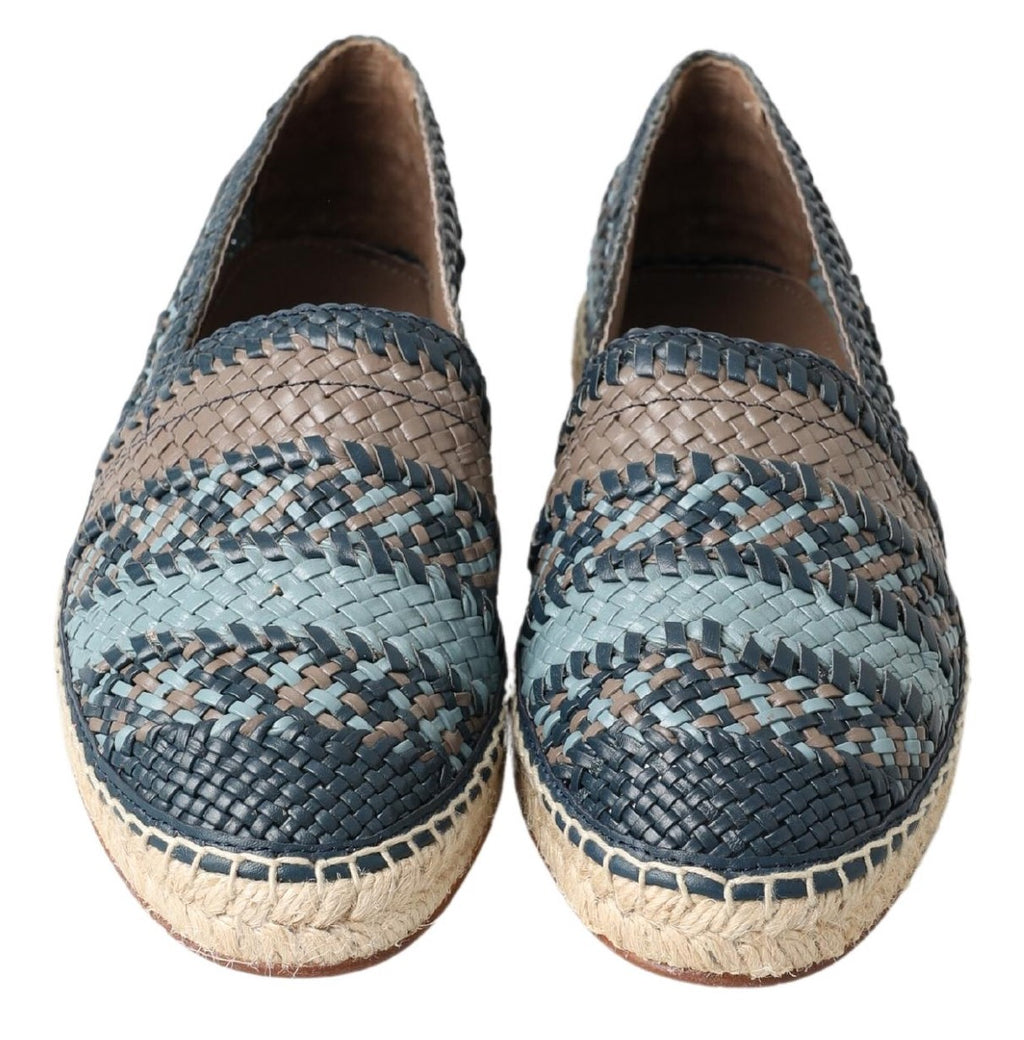 Blågrå Buffalo Espadrilleskor i Läder