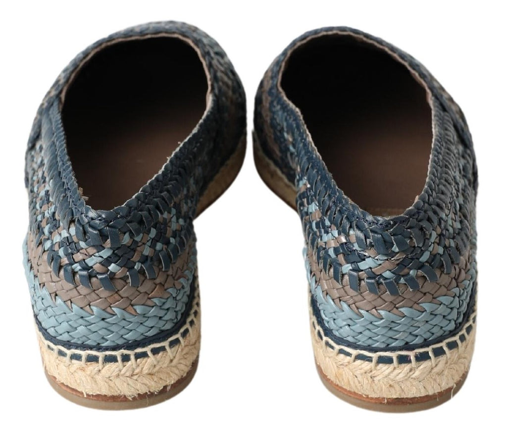 Blågrå Buffalo Espadrilleskor i Läder