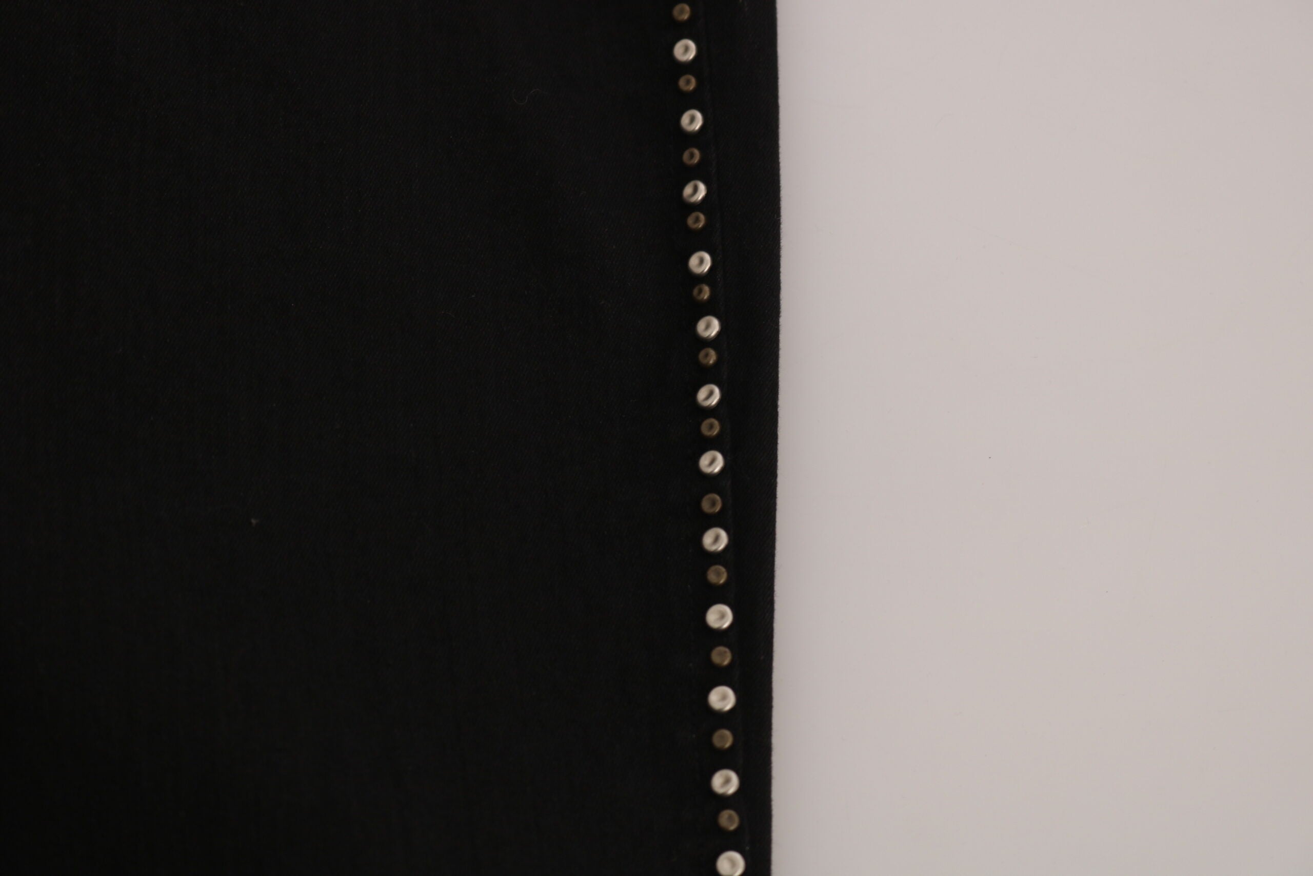 Svarta utsmyckade skinny jeans med medelhög midja
