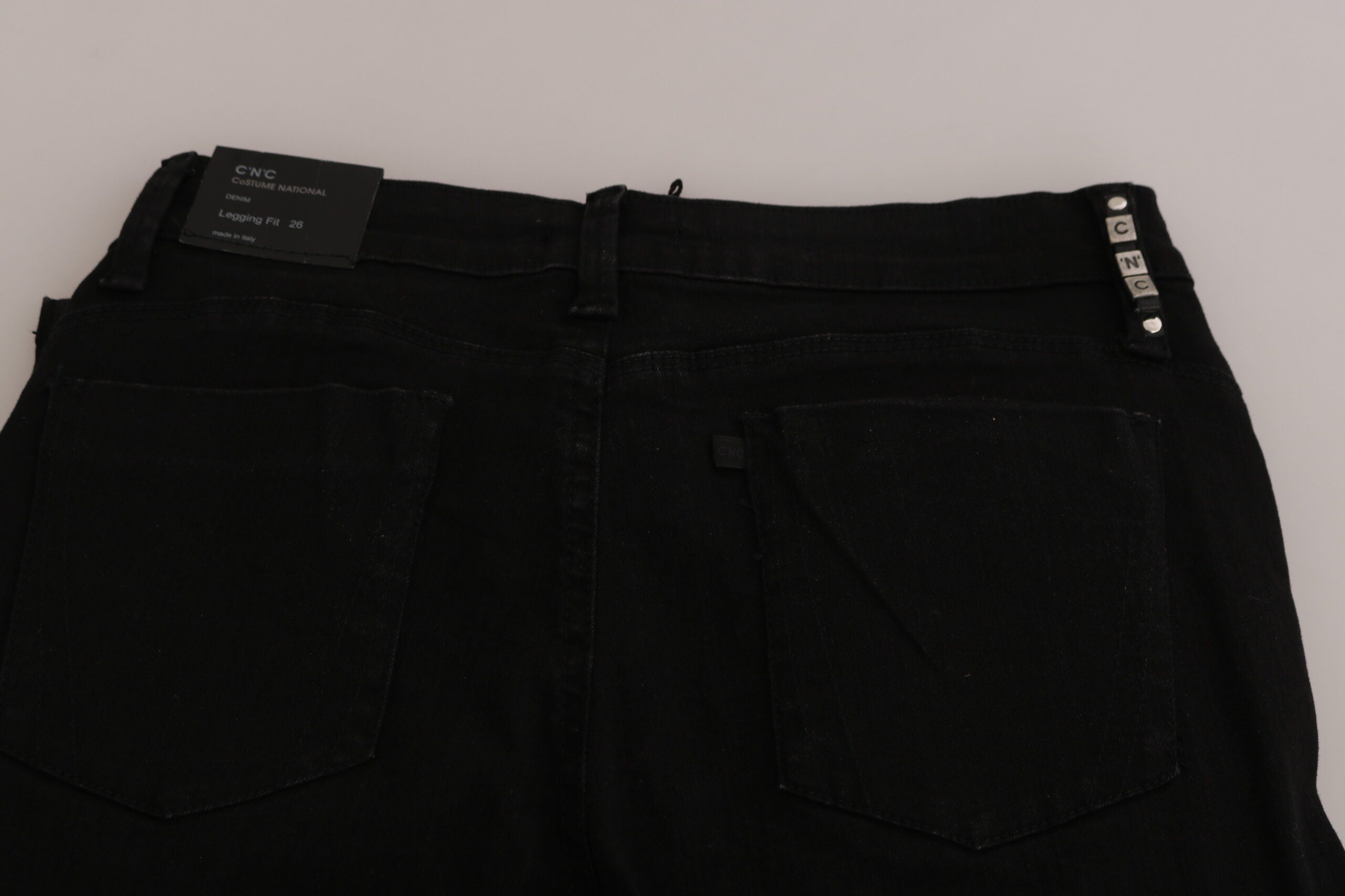 Svarta utsmyckade skinny jeans med medelhög midja