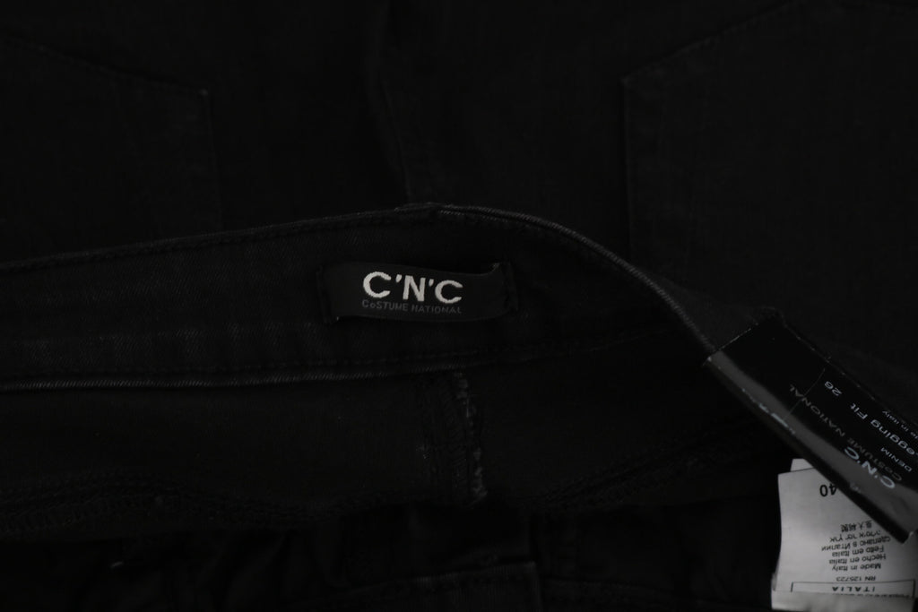 Svarta utsmyckade skinny jeans med medelhög midja