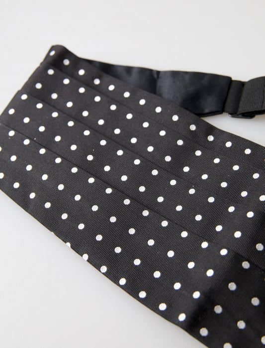 Dolce &amp; Gabbana svart silkepolka smokingbelte i midjen
