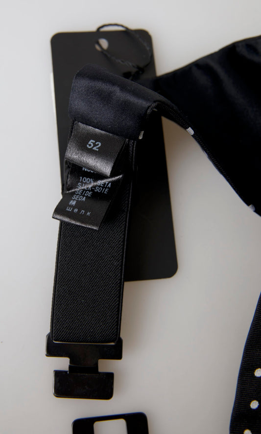 Dolce &amp; Gabbana svart silkepolka smokingbelte i midjen