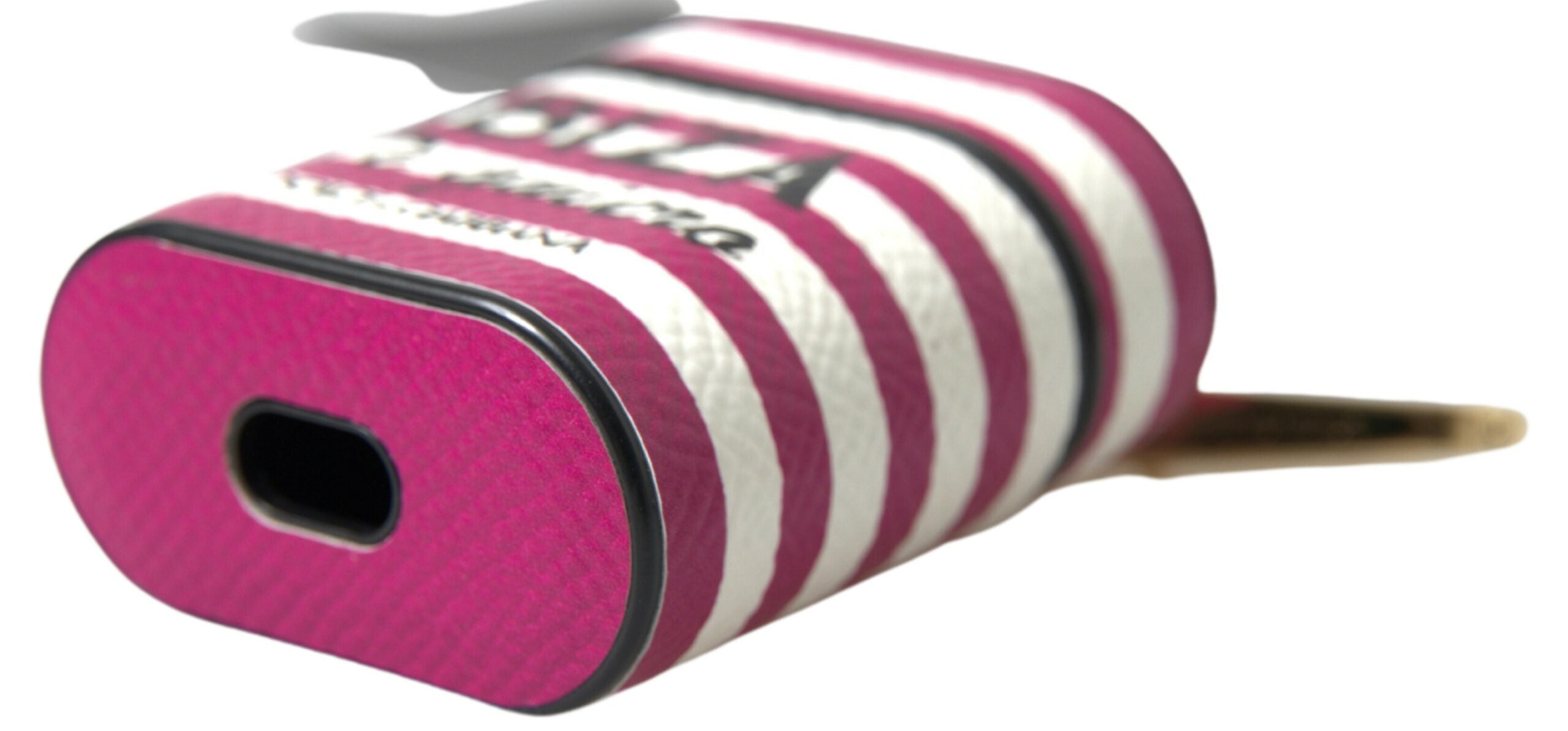 Fuchsia Dauphine skinn-logo-deksel til Airpods