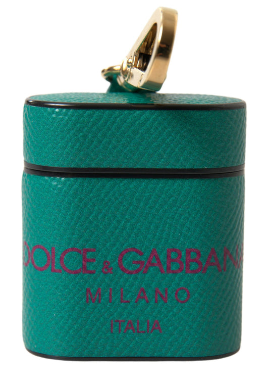 Dolce &amp; Gabbana Grønn, Rødbrun Kalveskinnstropp med Logotrykk til Airpods