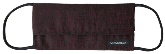 Dolce &amp; Gabbana Maroon Plisserte Elastiske Ørestropper Ansiktsmaske