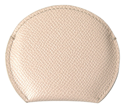 Dolce &amp; Gabbana Beige Kalveskinn Rund Speilholder Med Logo