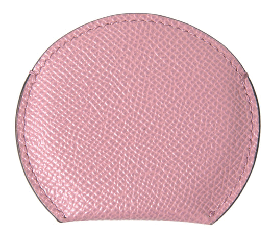 Dolce &amp; Gabbana Rosa Kalveskinn Rund Speilholder Med Logotrykk