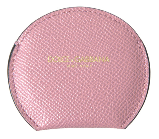Dolce &amp; Gabbana Rosa Kalveskinn Rund Speilholder Med Logotrykk