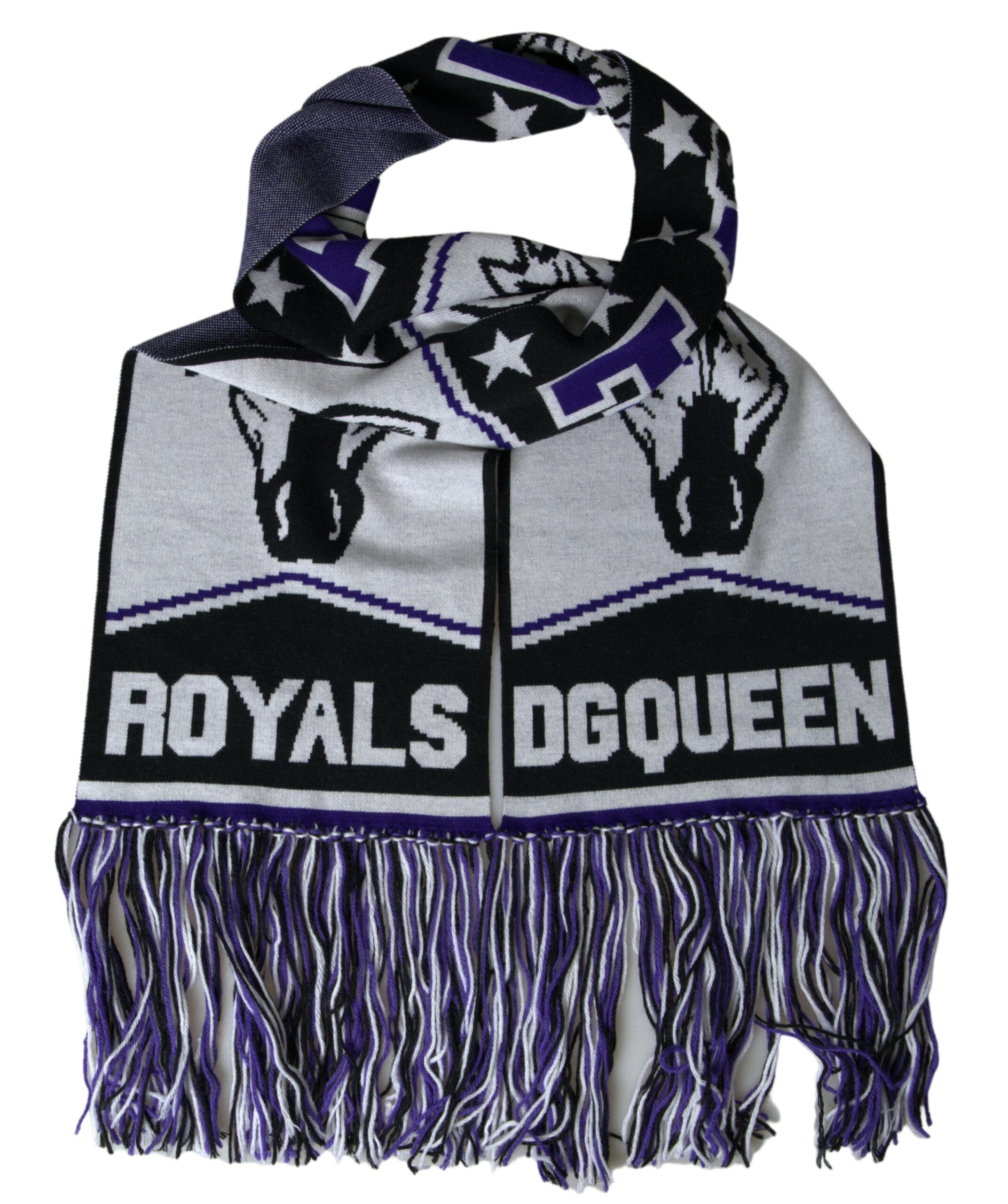Flerfärgad ull DG Queen Wrap Franshalsduk