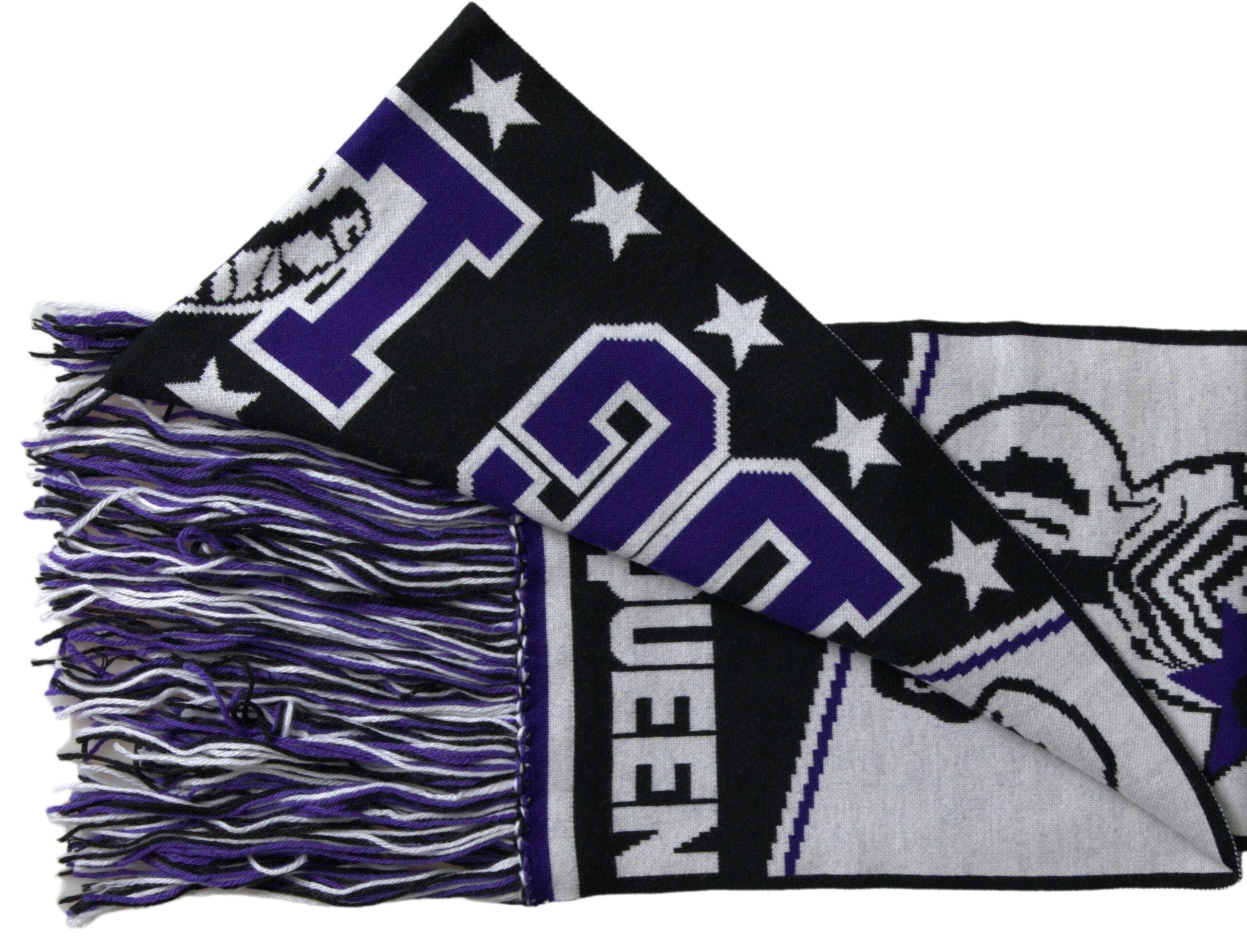 Flerfärgad ull DG Queen Wrap Franshalsduk