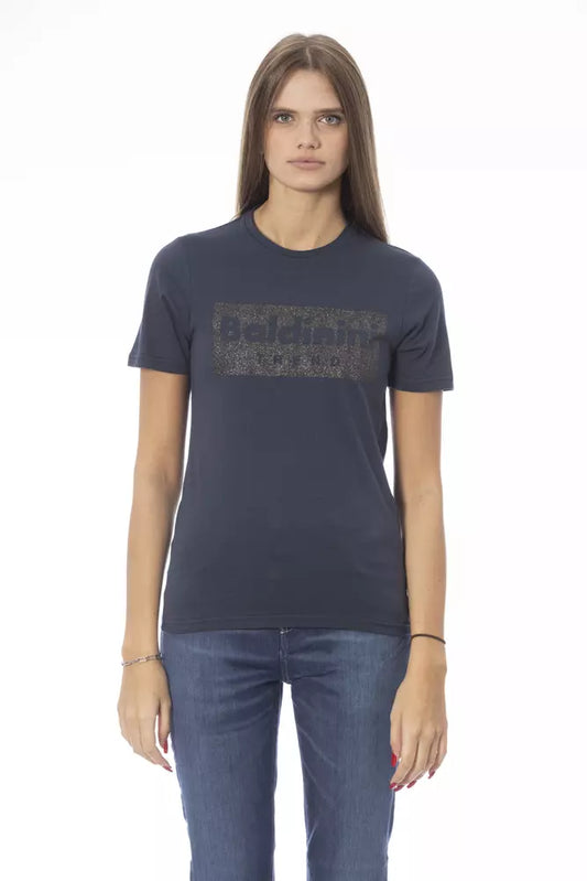 Baldinini Trend Blå Bomull Dam T-shirt