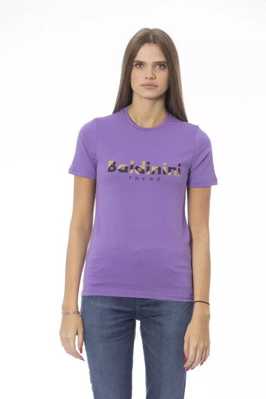 Baldinini Trend Lila Bomull Dam T-shirt