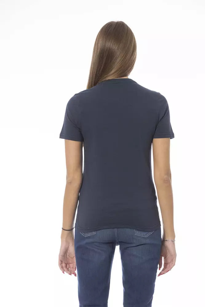 Baldinini Trend Blå Bomull Dam T-shirt