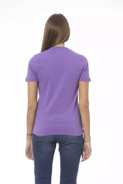 Baldinini Trend Lila Bomull Dam T-shirt