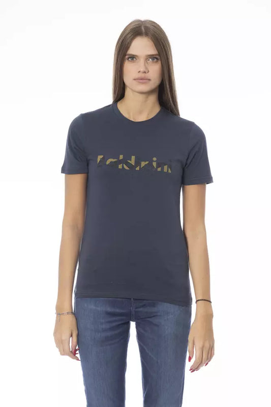 Baldinini Trend Blå Bomull Dam T-shirt