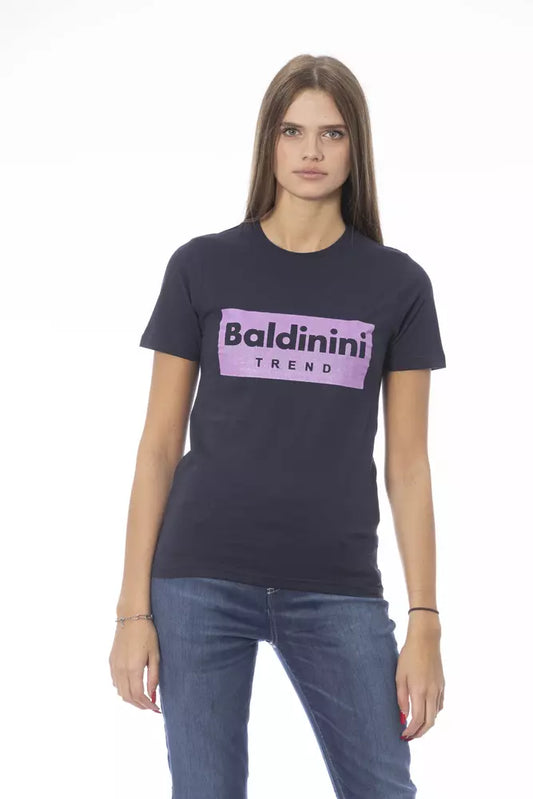 Baldinini Trend Blå Bomull Dam T-shirt