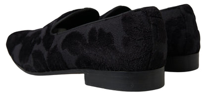 Dolce &amp; Gabbana svarte brokadeloafers formelle sko