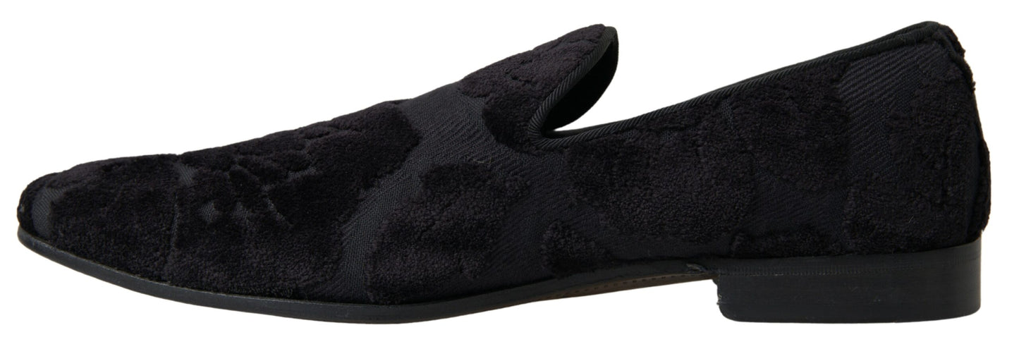 Dolce &amp; Gabbana svarte brokadeloafers formelle sko