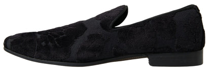 Dolce &amp; Gabbana svarte brokadeloafers formelle sko