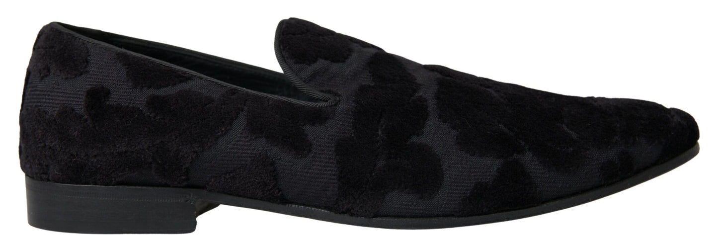 Dolce &amp; Gabbana svarte brokadeloafers formelle sko