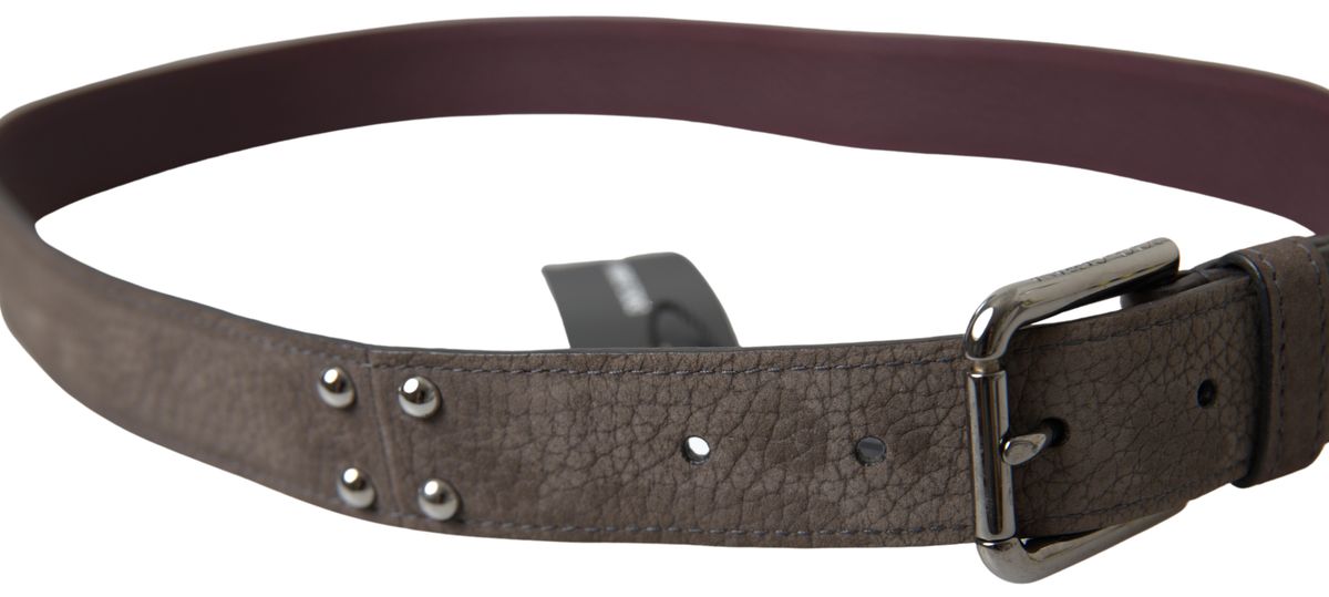 Brunt skinnbelte med metallspenne for menn, Cintura