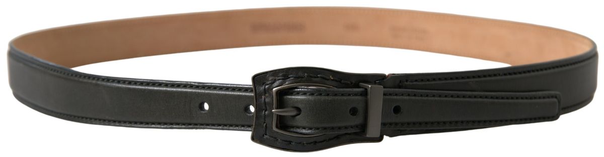 Svart Cintura-belte med metallspenne i skinn