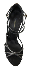 Dolce & Gabbana Rhinestone Stiletto Sandal Satin Shoes