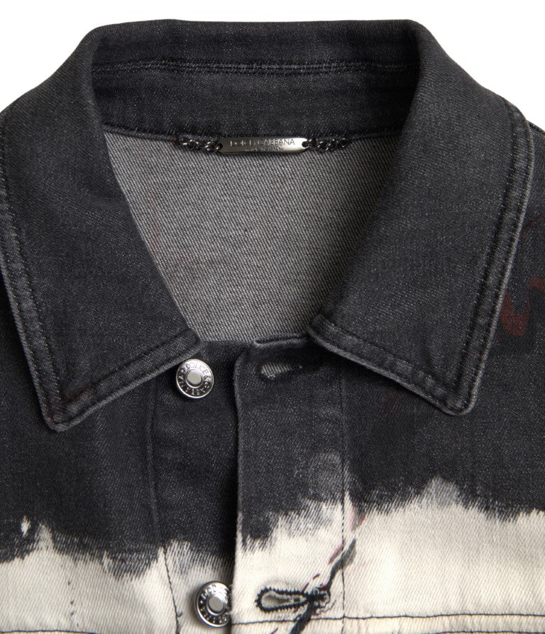 Dolce &amp; Gabbana Flerfärgad Bomullskragejeansjacka