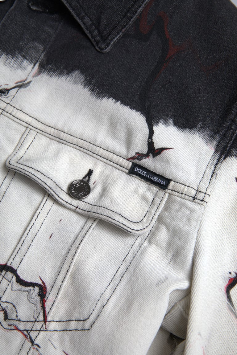 Dolce &amp; Gabbana Flerfärgad Bomullskragejeansjacka