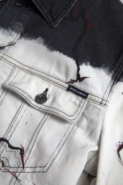 Dolce &amp; Gabbana Flerfärgad Bomullskragejeansjacka