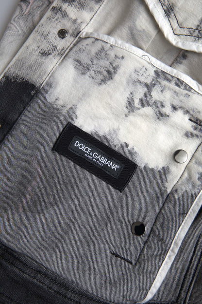 Dolce &amp; Gabbana Flerfärgad Bomullskragejeansjacka