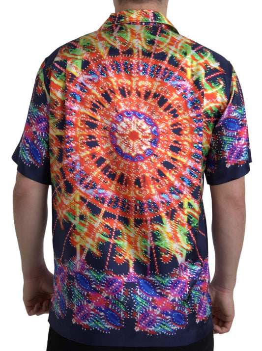 Dolce &amp; Gabbana multicolor armaturtryck herrskjorta siden