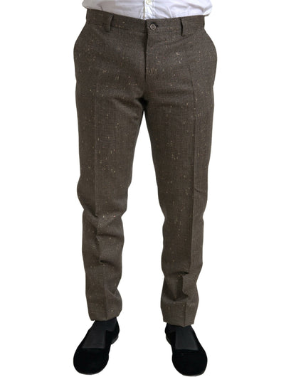 Dolce &amp; Gabbana Brun Ullklänning Skinny Herrbyxor