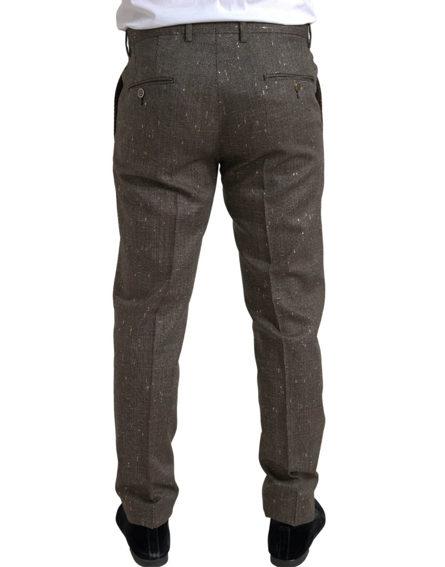 Dolce &amp; Gabbana Brun Ullklänning Skinny Herrbyxor