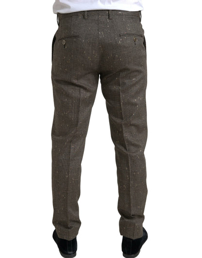 Dolce &amp; Gabbana Brun Ullklänning Skinny Herrbyxor