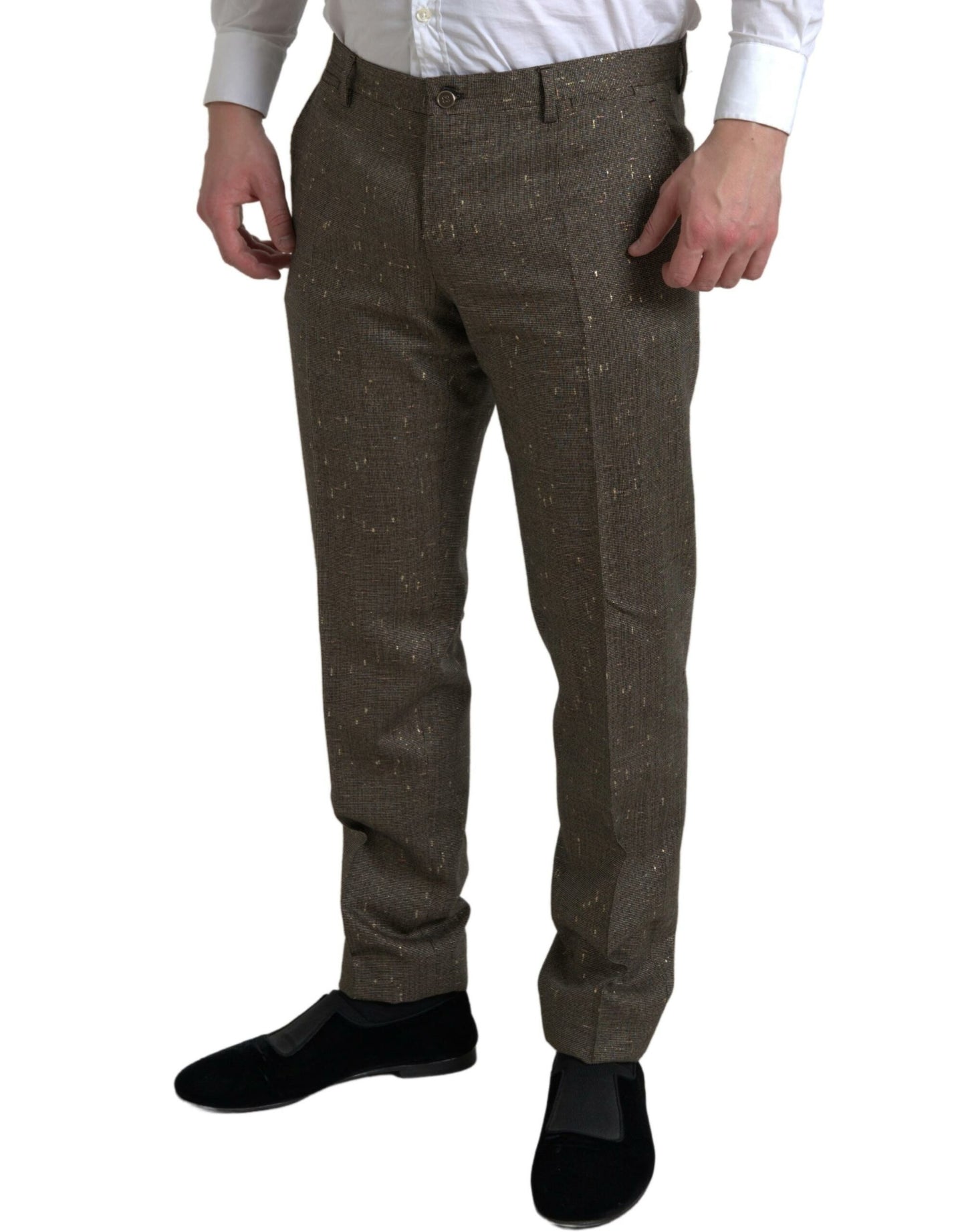 Dolce &amp; Gabbana Brun Ullklänning Skinny Herrbyxor