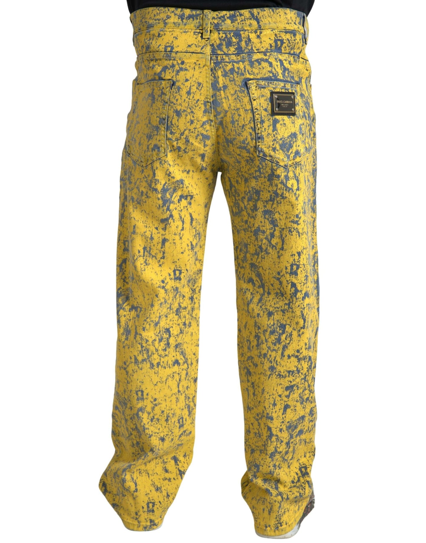 Dolce &amp; Gabbana Gula Bomulls Tie Dye Raka Jeans