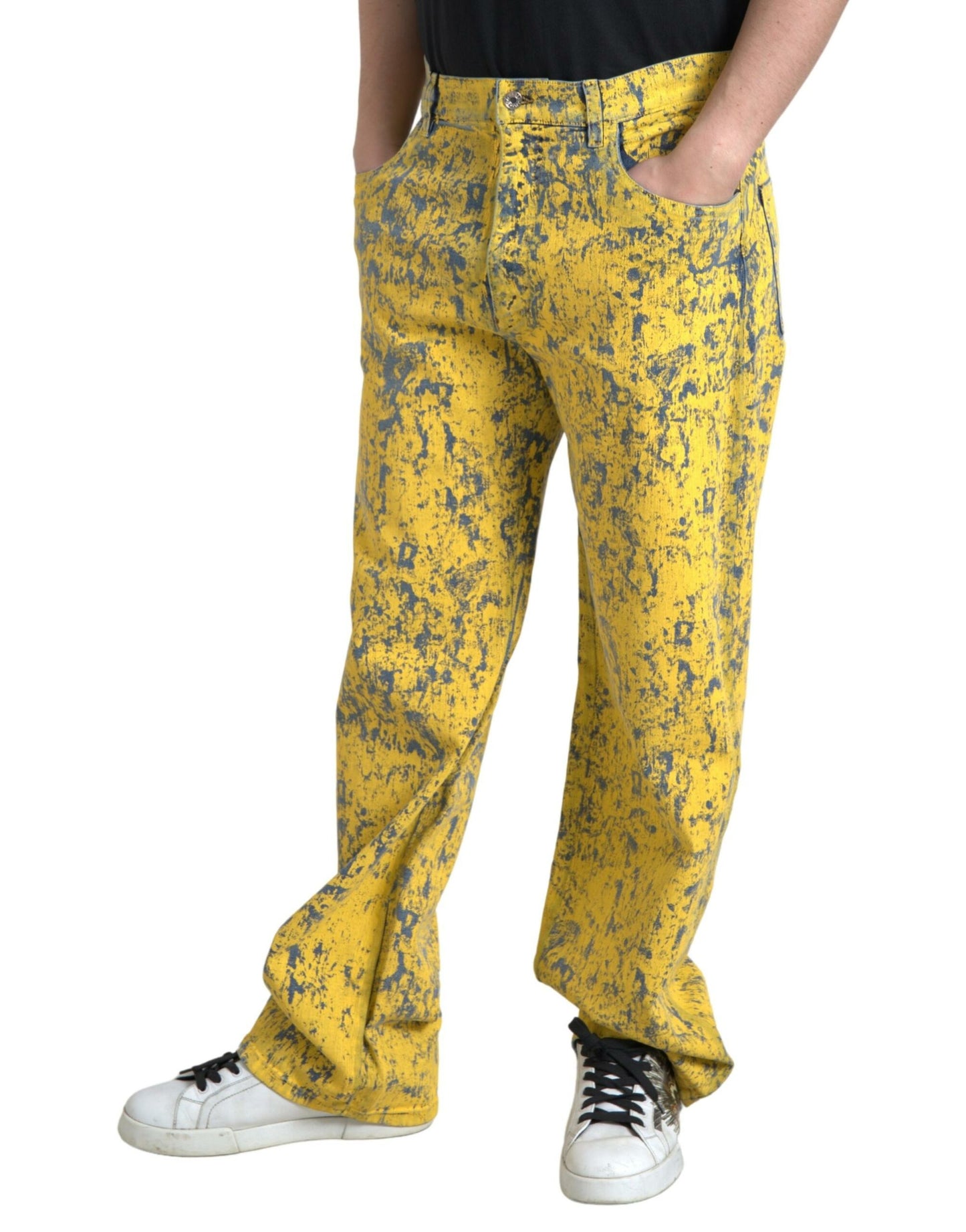 Dolce &amp; Gabbana Gula Bomulls Tie Dye Raka Jeans